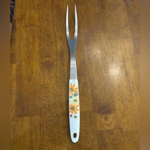 EKCO USA 2-Prong Fork Vintage Meat Fork Stainless Steel “Country Garden”